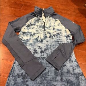 Adidas Women’s Blue Quarter-Zip Sweater with Thumbholes